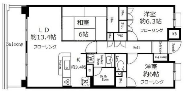 志木駅 徒歩7分 6階の物件間取画像